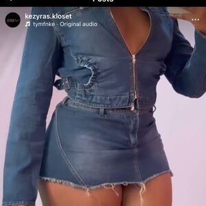 Kezyra’s Kloset Two Piece Vintage Denim Skirt Set